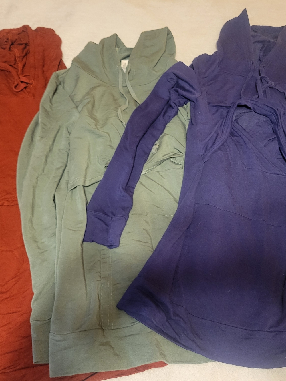 Latched Mama Hooded Sweatshirts in Rust, Sage Green & Navy